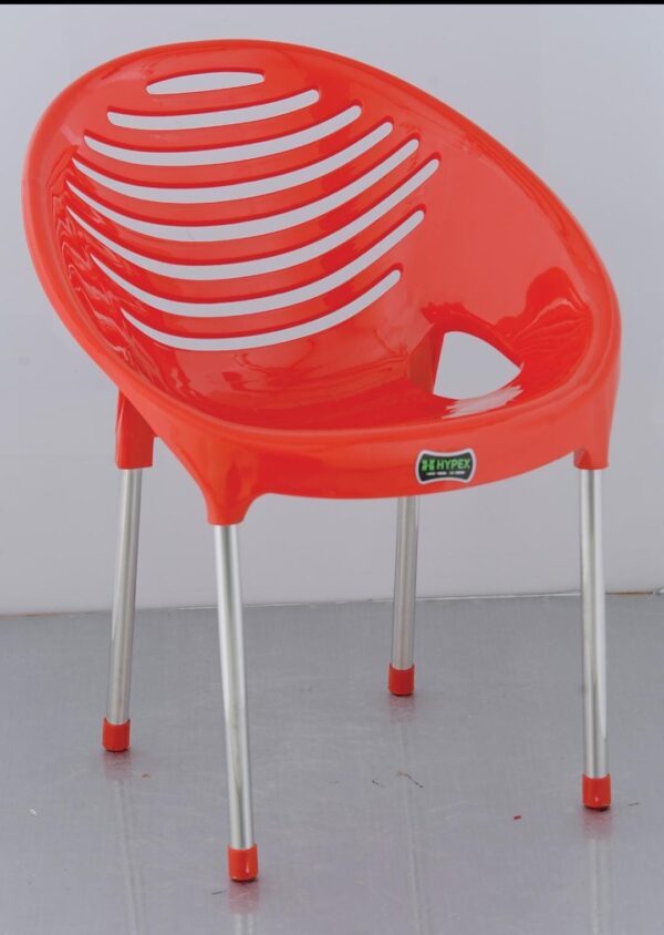 Unique Designer Plastic Chair with Nickel Legs | Hi-fi lawn chair