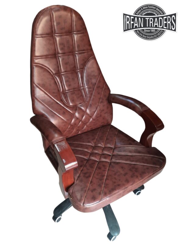 High-Back Office Revolving Chair | Luxurious Leather Seat | Adjustable Height | Comfortable and Elegant design