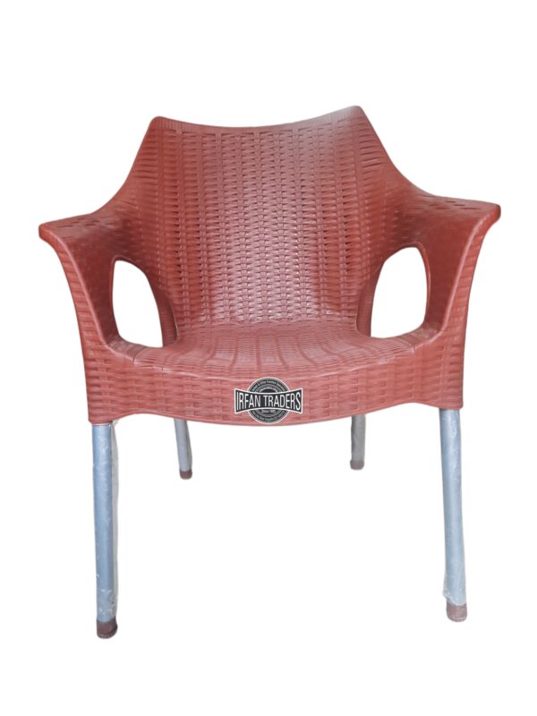Matte Finish Plastic Chair with Metallic Legs – Sleek and Functional