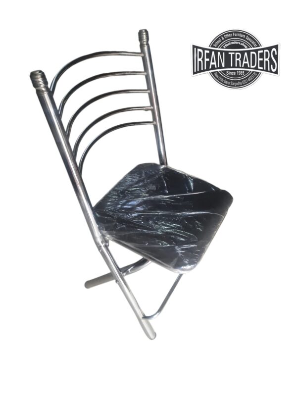 Full size Folding Chair - Stainless Steel Structure with Foam-Filled Leather Seats
