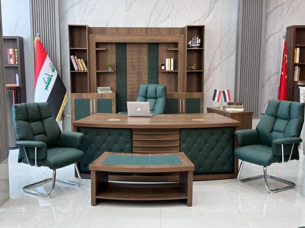 Executive Desk with Timeless Appeal and Leather Inlays