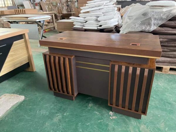 Traditional Wood Executive Desk with Polished Finish