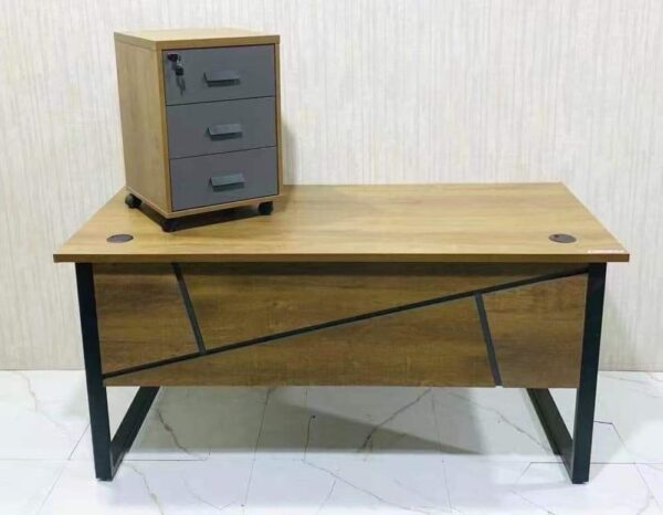 Traditional Executive Desk with Durable Metal Frame and Laminated Sheet Top