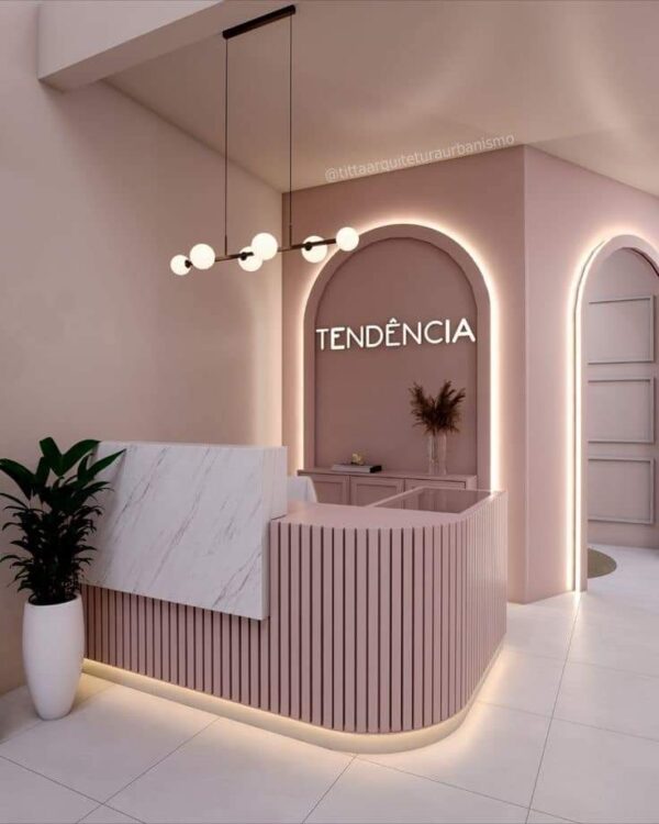 Curved Laminate Reception Desk for Offices