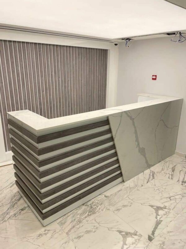 Classic Walnut-Laminate Reception Counter