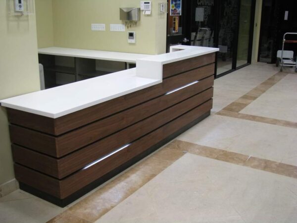 Dark Cherry Laminate Reception Desk | Reception Counter