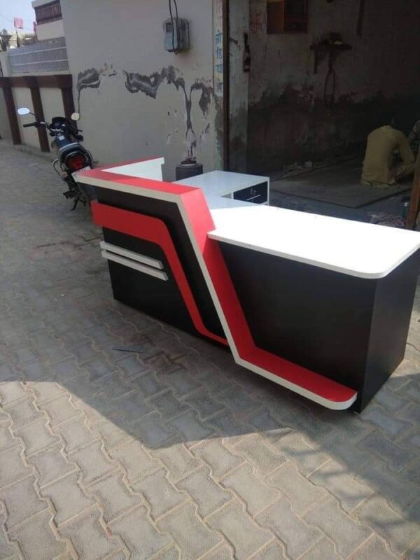 Reception Counter with Sleek, Matte Black Finish