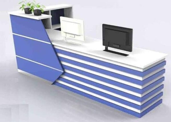 Minimalist Reception Desk with Sleek Laminate Surface