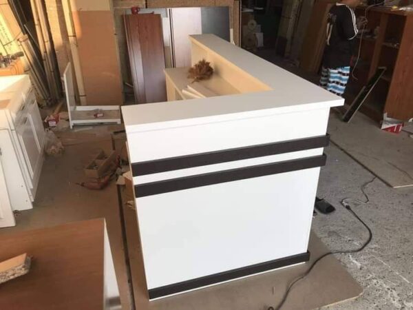 Modern White and Black Laminate Reception Desk