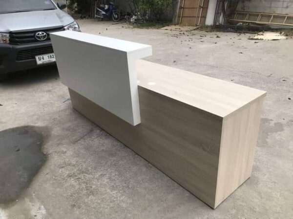 Classic Wood and White Laminate Reception Counter