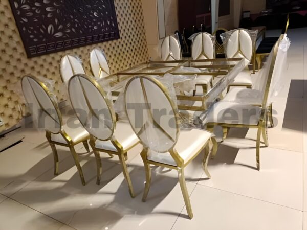 Elegant Dining Set with Glass-Top Table and Comfortable Chairs