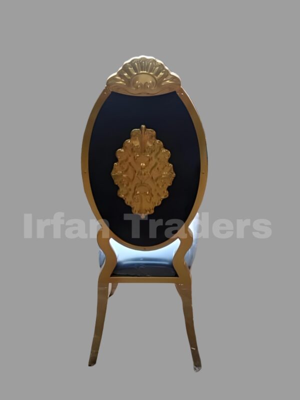 Stylish Metal Dining Chair with Cushioned Seat & Back – Vibrant gold Colour & Unique Design