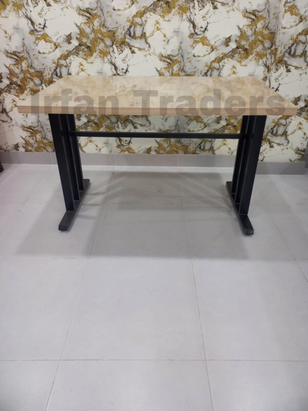 Modern Dining Table with Laminated Top & Metal Frame - Durable and Stylish